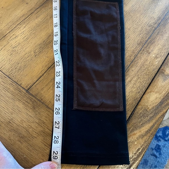 Joseph Ribkoff Pull On Mid Rise Black Leggings with Brown Faux Suede, size 4 Y2K - Picture 7 of 7